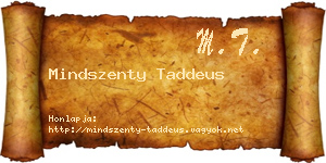 Mindszenty Taddeus névjegykártya